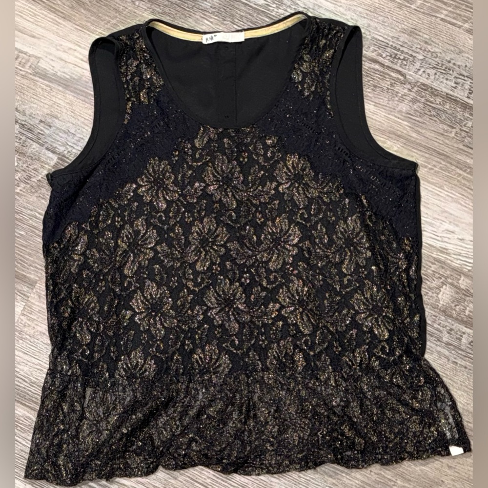 Women's Black & Gold Tank Top Size Large Brand Jolt